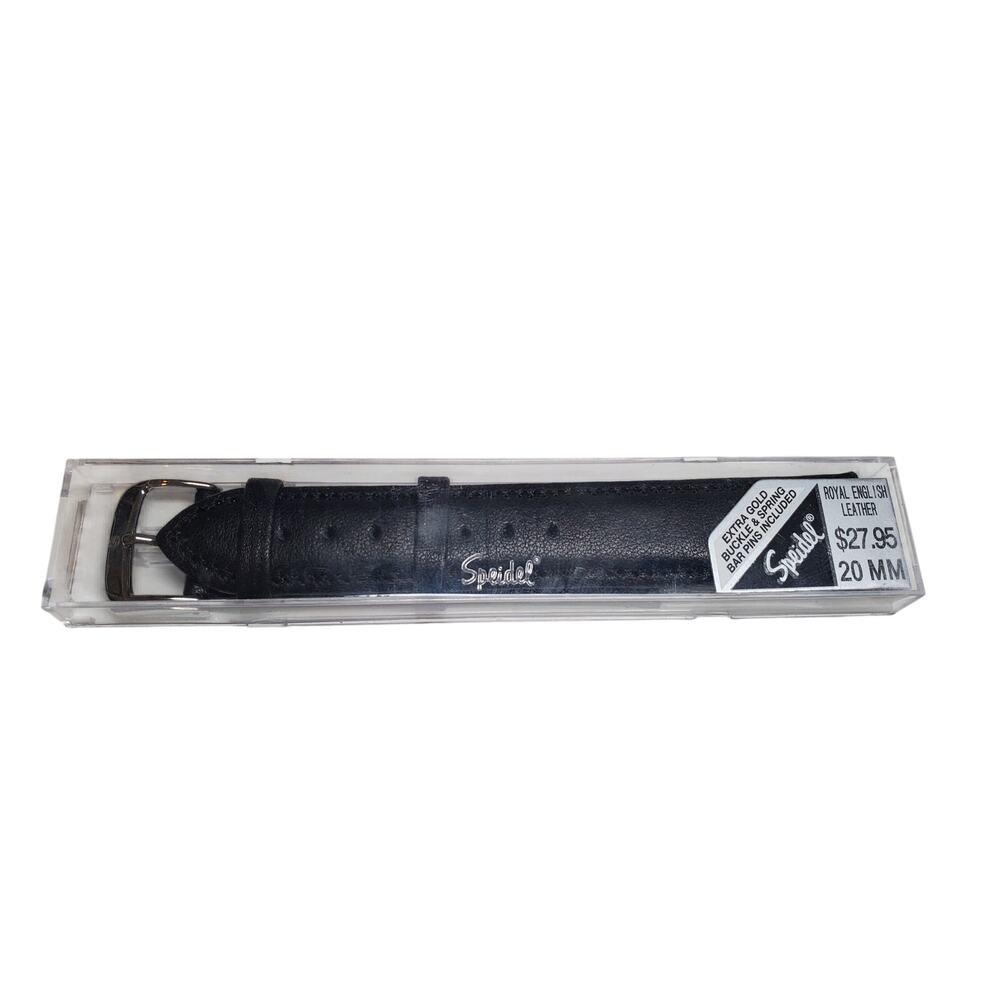 Speidel Watch Band - Royal English Leather - BLK 20mm 963-720